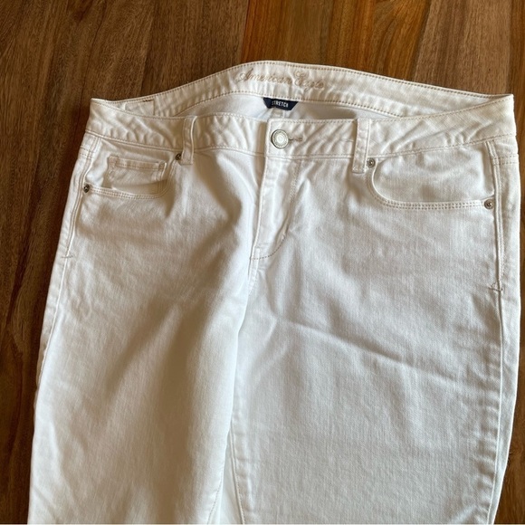 American Eagle,‎ Skinny Kick Flare White Jean Western 16 Petite Summer Neutral - Picture 6 of 13